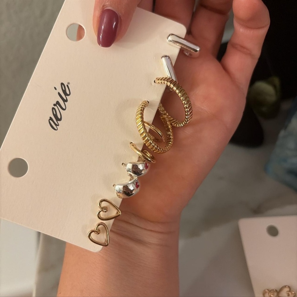 aerie Gold & Silver Mixed Metal Earring Set